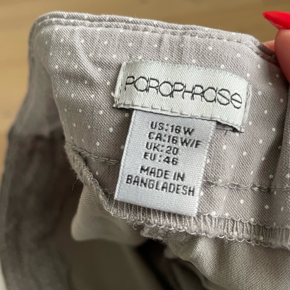 Grey & white small polka dot stretchy pants size 16 ankle length - Picture 6 of 7